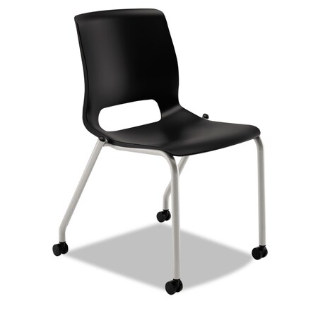 Hon Motivate Four-Leg Stacking Chair, Package Quantity 2, Onyx Seat, Black Back, Plastic Seat HMG1.N.A.ON.PLAT